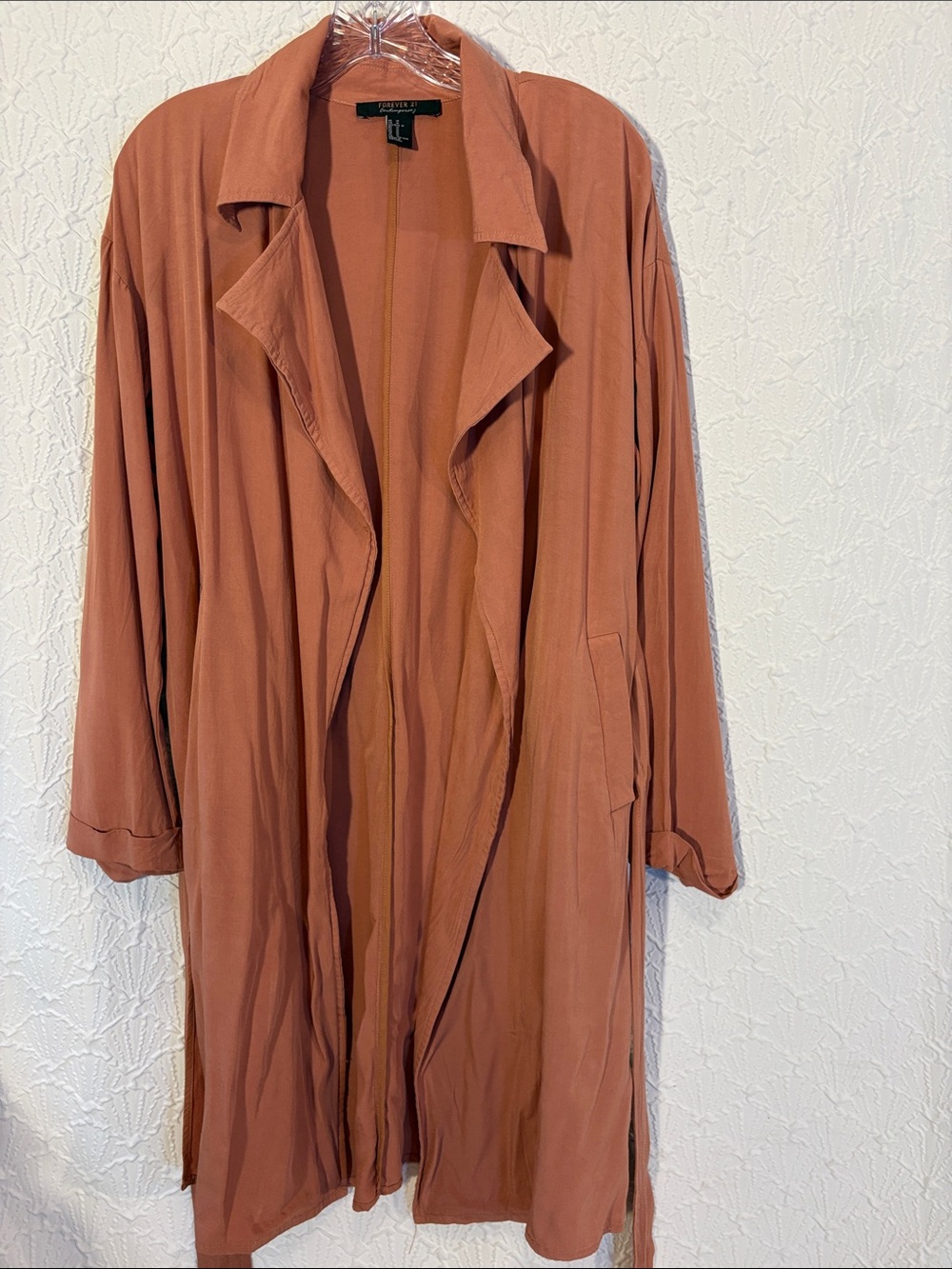 Forever 21 Contemporary Rust Orange Jacket (Duster jacket) lightweight